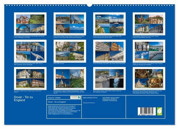 Produktbild: Dover - Tor zu England (hochwertiger Premium Wandkalender 2026 DIN A2 quer), Kunstdruck in Hochglanz