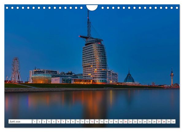 Produktbild: Bremen und Bremerhaven - Nachtaufnahmen (Wandkalender 2026 DIN A4 quer), CALVENDO Monatskalender