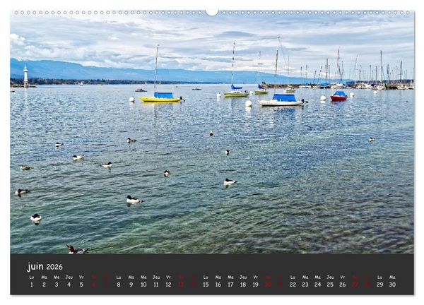 Produktbild: Au fil de l'eau... LAC LEMAN (Calendrier mural 2026 DIN A2 vertical) calendrier de bureau