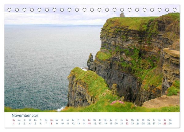 Produktbild: Irland 2026. Impressionen zwischen gr&uuml;nen H&uuml;geln und blauen K&uuml;sten (Tischkalender 2026 DIN A5 quer), CALVENDO Monatskalender