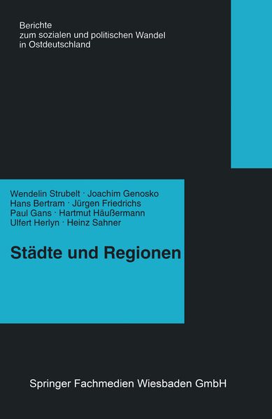 Produktbild: St&auml;dte und Regionen &mdash; R&auml;umliche Folgen des Transformationsprozesses