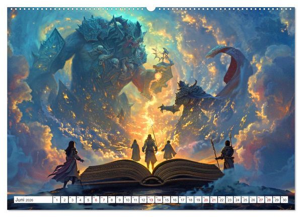 Produktbild: Welten zwischen den Zeilen - B&uuml;cher, die Tr&auml;ume wecken (Wandkalender 2026 DIN A2 quer), CALVENDO Monatskalender