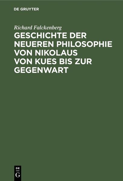 Produktbild: Geschichte der neueren Philosophie von Nikolaus von Kues bis zur Gegenwart