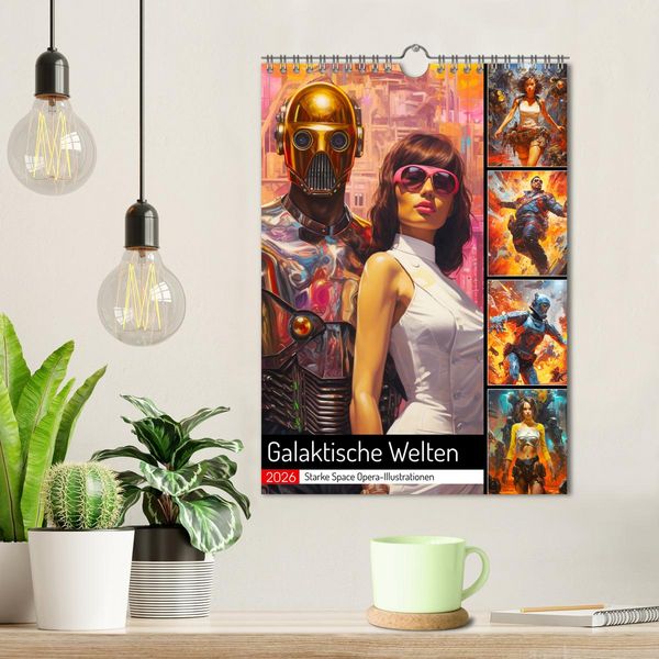 Produktbild: Galaktische Welten. Starke Space Opera-Illustrationen (Wandkalender 2026 DIN A4 hoch), CALVENDO Monatskalender