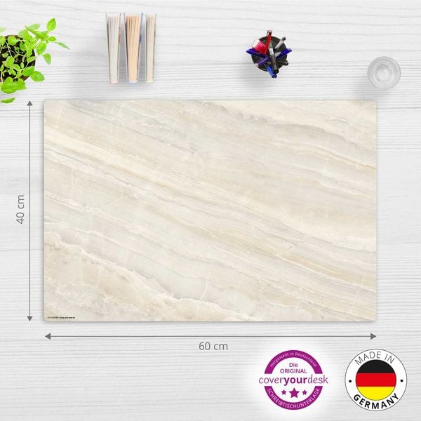 Produktbild: Cover-your-desk Schreibtischunterlage f&uuml;r Kinder Marmorplatte mit sch&ouml;ner beiger Maserung, aus hochwertigem Vinyl , 60 x 40 cm