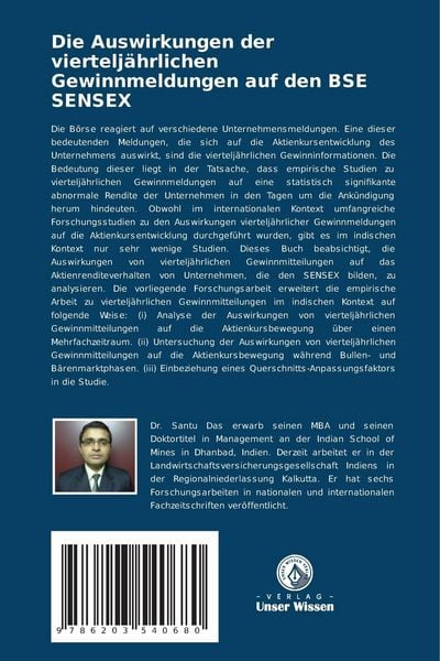 Produktbild: Die Auswirkungen der viertelj&auml;hrlichen Gewinnmeldungen auf den BSE SENSEX