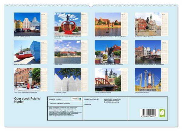 Produktbild: Quer durch Polens Norden (hochwertiger Premium Wandkalender 2026 DIN A2 quer), Kunstdruck in Hochglanz