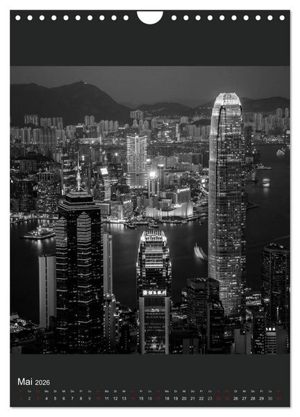 Produktbild: Hongkong schwarzwei&szlig; (Wandkalender 2026 DIN A4 hoch), CALVENDO Monatskalender