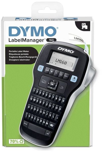 DYMO LabelManager 160 Beschriftungsgerät Geeignet für Schriftband: D1 6 mm, 9 mm, 12 mm