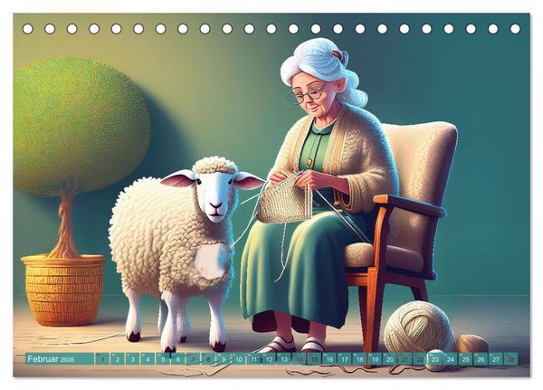 Produktbild: Stricken einmal anders (Tischkalender 2026 DIN A5 quer), CALVENDO Monatskalender