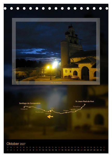 Produktbild: Jakobsweg - Camino Franc&eacute;s (Tischkalender 2027 DIN A5 hoch), CALVENDO Monatskalender