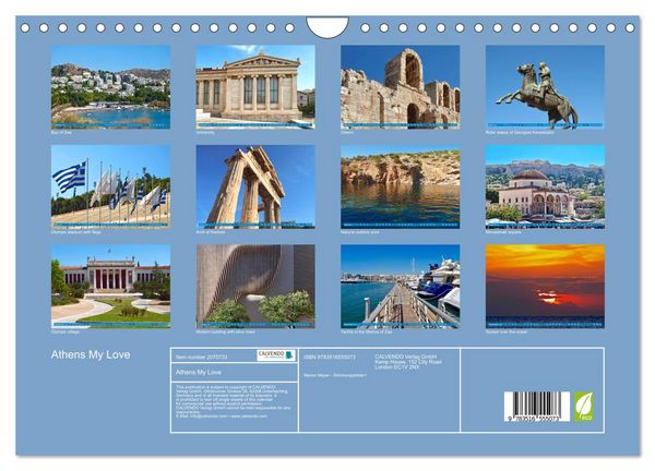Produktbild: Athens My Love (Wall Calendar 2026 DIN A4 landscape), CALVENDO 12 Month Wall Calendar