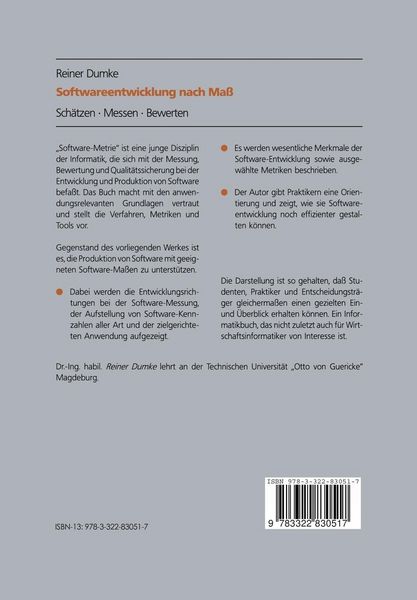 Produktbild: Softwareentwicklung nach Ma&szlig;