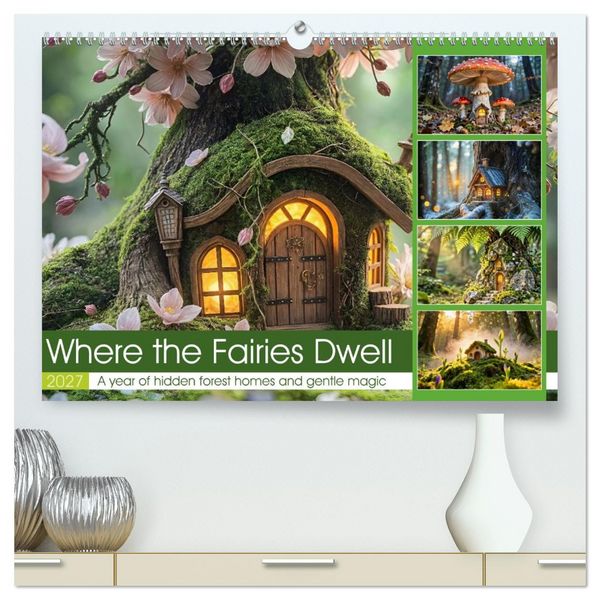 Produktbild: Where the Fairies Dwell - A year of hidden forest homes and gentle magic (High Quality Premium Wall Calendar 2027 DIN A2 landscape),CALVENDO 12 Month Wall Calendar