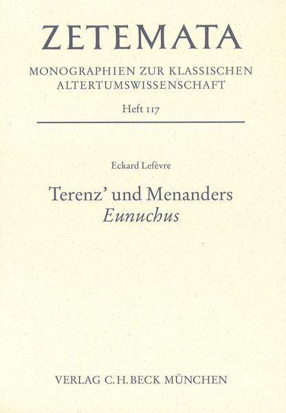 Produktbild: Terenz' und Menanders 'Eunuchus'