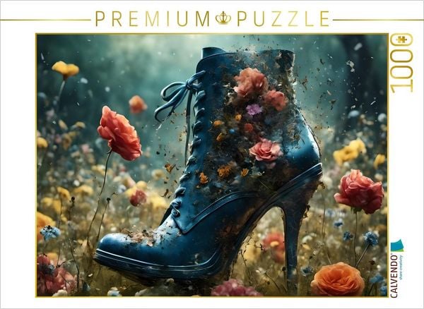 CALVENDO Puzzle Sommerwiese in Jeansblau | 1000 Teile Lege-Größe 64x48cm Foto-Puzzle für glückliche Stunden