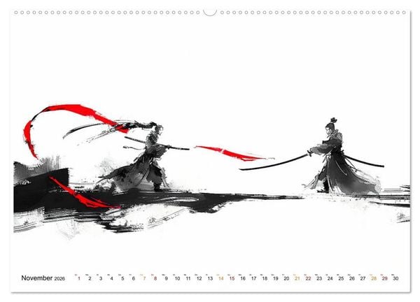 Produktbild: Samurai Illustrationen (Wandkalender 2026 DIN A2 quer), CALVENDO Monatskalender