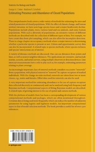 Produktbild: Estimating Presence and Abundance of Closed Populations