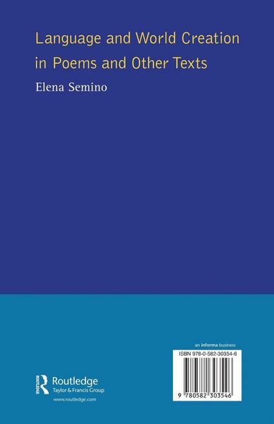 Produktbild: Language and World Creation in Poems and Other Texts