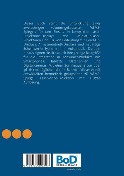 Produktbild: Entwicklung eines mikromechanischen Strahlablenksystems f&uuml;r Laser-Projektions-Displays