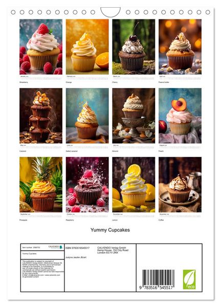 Produktbild: Yummy Cupcakes (Wall Calendar 2026 DIN A4 portrait), CALVENDO 12 Month Wall Calendar