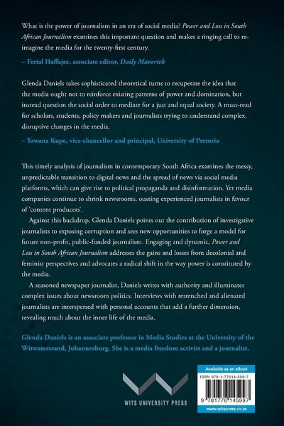 Produktbild: Power and Loss in South African Journalism