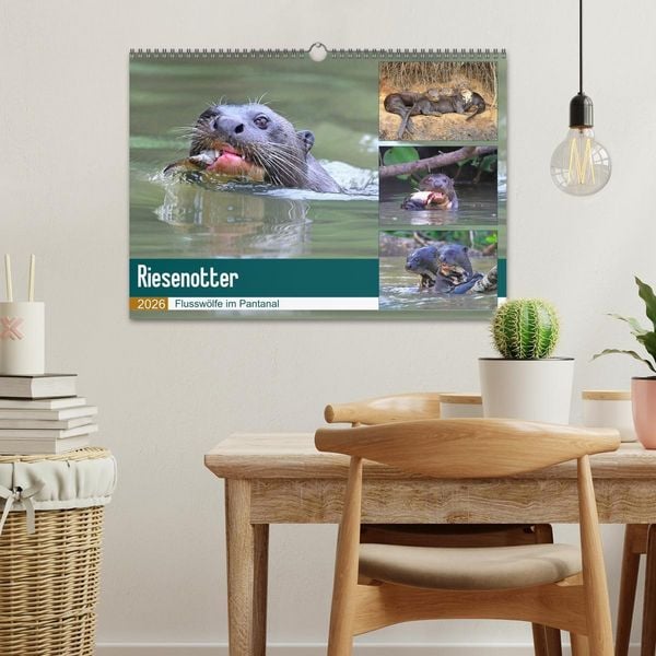 Produktbild: Riesenotter - Flussw&ouml;lfe im Pantanal (Wandkalender 2026 DIN A3 quer), CALVENDO Monatskalender