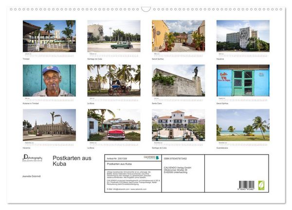 Produktbild: Postkarten aus Kuba (Wandkalender 2026 DIN A2 quer), CALVENDO Monatskalender