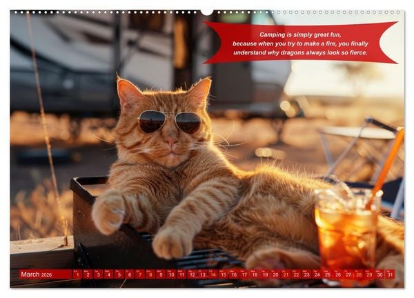 Produktbild: Funny charming animals as campers (Wall Calendar 2026 DIN A2 landscape), CALVENDO 12 Month Wall Calendar