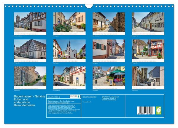 Produktbild: Babenhausen - Sch&ouml;ne Ecken und erstaunliche Besonderheiten (Wandkalender 2027 DIN A3 quer), CALVENDO Monatskalender