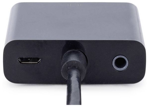 Produktbild: Digitus DA-70461 HDMI / VGA Adapter [1x HDMI-Stecker - 1x VGA-Buchse, Klinkenbuchse 3.5 mm] Schwarz 10.00 cm