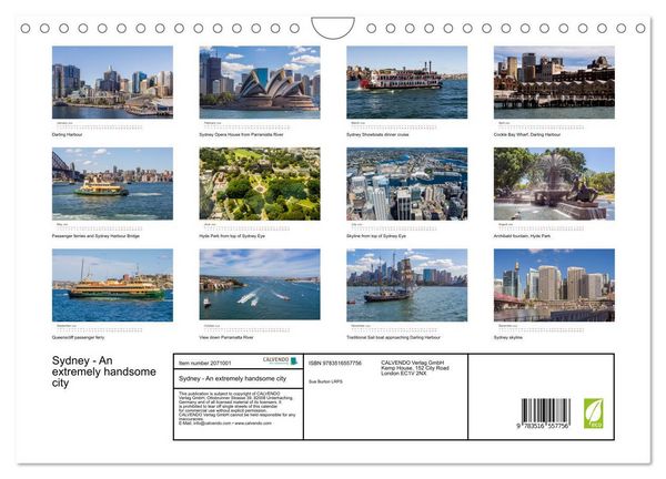 Produktbild: Sydney - An extremely handsome city (Wall Calendar 2026 DIN A4 landscape), CALVENDO 12 Month Wall Calendar