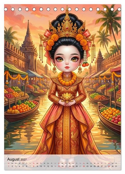 Produktbild: Fabulous Dolls &ndash; Perlen Asiens (Tischkalender 2027 DIN A5 hoch), CALVENDO Monatskalender