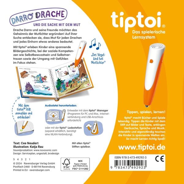 Tiptoi® Bildergeschichten über den Umgang mit Gefühlen - Darro Drache und die Sache mit dem Mut
