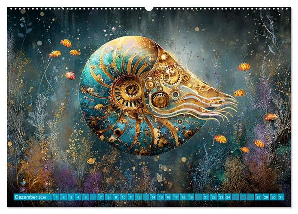 Produktbild: Aqua Mechanica &ndash; Steampunk unter dem Meer (Wandkalender 2026 DIN A2 quer), CALVENDO Monatskalender