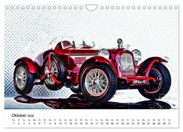 Produktbild: Cars'n'Arts - Digital Artwork von Jean-Louis Glineur (Wandkalender 2026 DIN A4 quer), CALVENDO Monatskalender