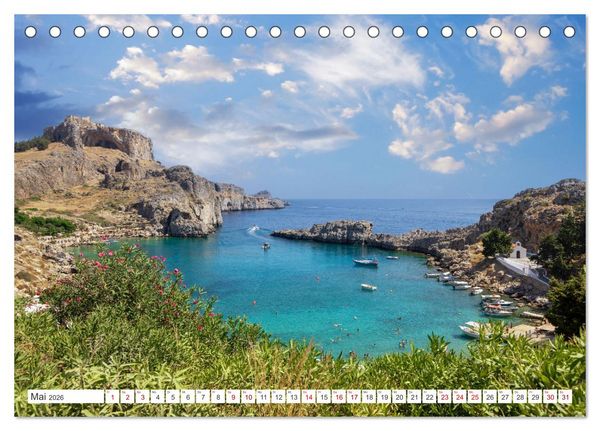 Produktbild: Rhodos und Symi, Perlen in der &Auml;gis (Tischkalender 2026 DIN A5 quer), CALVENDO Monatskalender