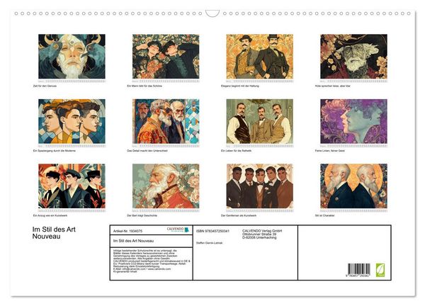 Produktbild: Im Stil des Art Nouveau (Wandkalender 2026 DIN A2 quer), CALVENDO Monatskalender