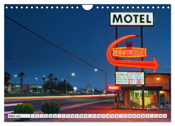 Produktbild: American Motels - Nostalgie mit Neon (Wandkalender 2026 DIN A4 quer), CALVENDO Monatskalender