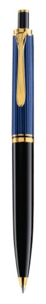 Pelikan Kugelschreiber Souverän® K405, 24-Karat vergoldete Zierelemente, Druckmechanik, Schwarz-Blau