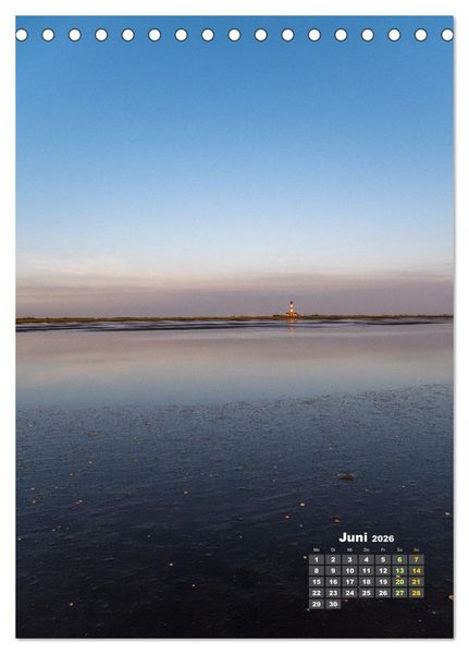 Produktbild: Westerhever - Wattwanderung in den Sonnenuntergang (Tischkalender 2026 DIN A5 hoch), CALVENDO Monatskalender