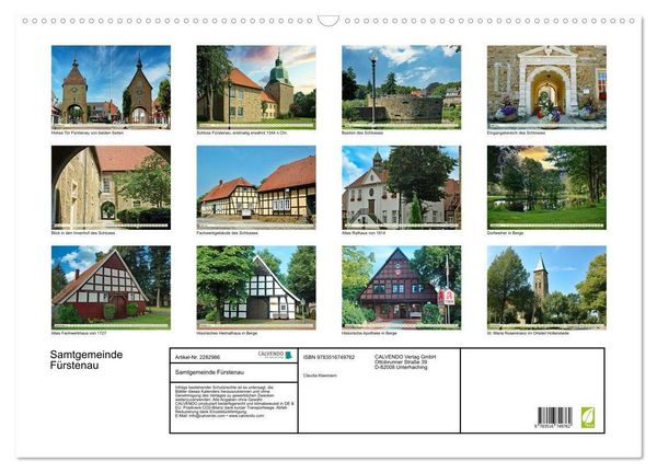Produktbild: Samtgemeinde F&uuml;rstenau (Wandkalender 2027 DIN A2 quer), CALVENDO Monatskalender