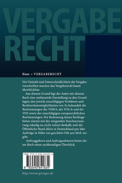Produktbild: Vergaberecht