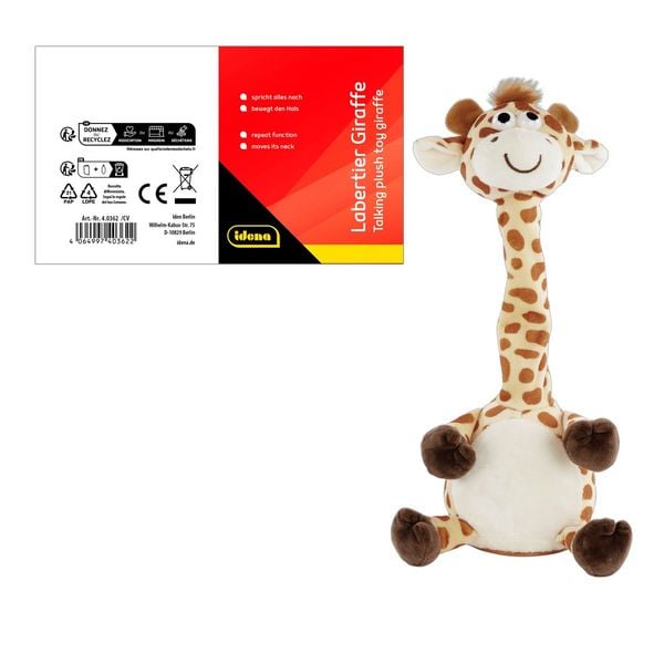 Produktbild: Idena Pl&uuml;sch Plappertier Giraffe 32cm