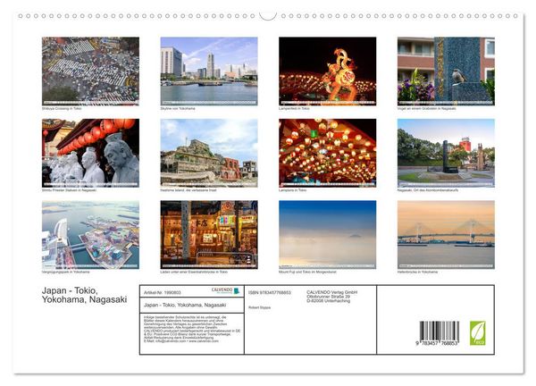 Produktbild: Japan - Tokio, Yokohama, Nagasaki (hochwertiger Premium Wandkalender 2026 DIN A2 quer), Kunstdruck in Hochglanz