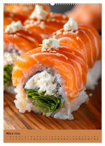 Produktbild: Sushi Kalender - Japanisches Essen f&uuml;r Sushi Liebhaber (hochwertiger Premium Wandkalender 2026 DIN A2 hoch), Kunstdruck in Hochglanz
