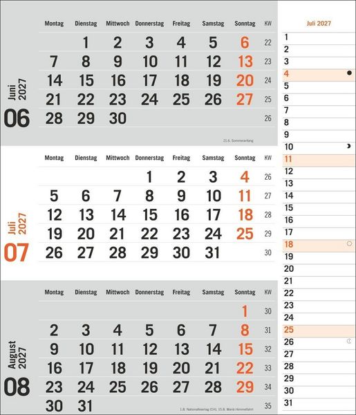 Produktbild: times&more 3-Monatsplaner, orange 2027