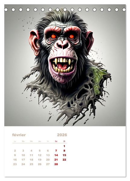 Produktbild: Marche des zombies (Calendrier de bureau 2026 DIN A5 horizontal), CALVENDO calendrier mensuel