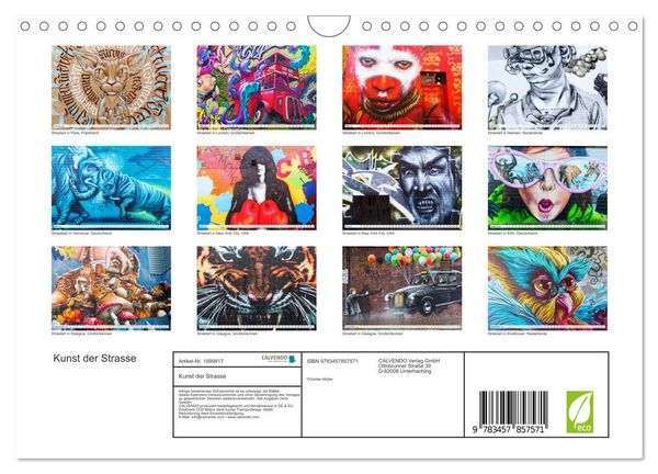 Produktbild: Kunst der Strasse (Wandkalender 2026 DIN A4 quer), CALVENDO Monatskalender