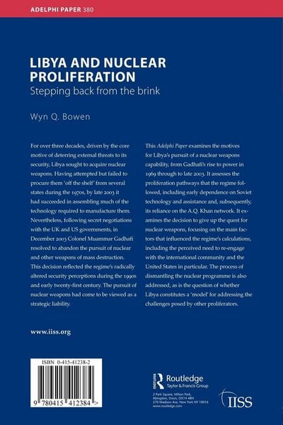 Produktbild: Libya and Nuclear Proliferation